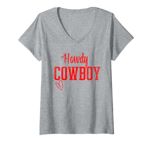 Damen Howdy Cowboy for Rodeo, Ranch Life & Country Music Fan T-Shirt mit V-Ausschnitt Damen Howdy Cowboy for Rodeo, Ranch Life & Country Music Fan T-Shirt mit V-Ausschnitt von Howdy Cowboy, Southern Cowgirl Apparel