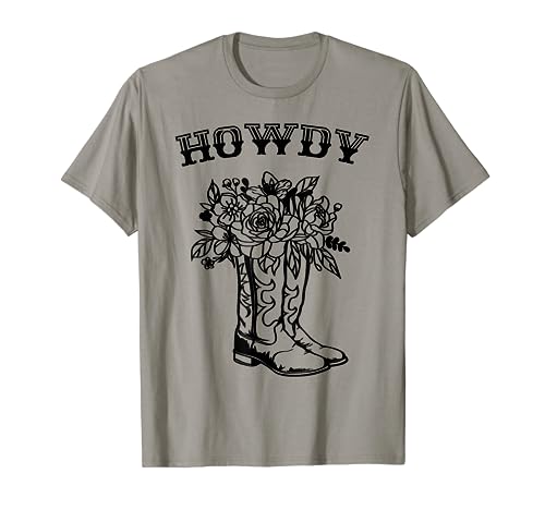 Western Country Southern Mädchen T-Shirt Cowgirl-Stiefel Howdy T-Shirt von Howdy Retro Cowgirl Western Rodeo Women Texas