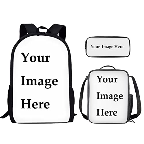 Howilath 3-teiliges Tagesrucksack-Set mit Tiermotiven, aus Leinen, für Teenager, Jungen, Mädchen, Kinder, Fußball, Cartoon, Ethno-Stil, 43,2 cm, Rucksack-Set mit Lunchbox, Federmäppchen, von Howilath