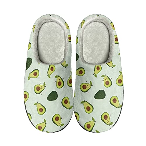 Howilath Avocado weiß bedruckte Herren bequeme warme gemütliche Freizeithausschuhe Damen leichte Slip-on-Hausschuhe-39-40 von Howilath