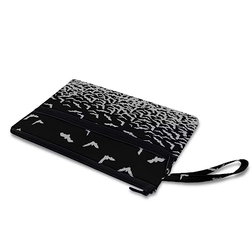 Howilath Axolotl Clutch-Tasche, Erdbeer-Blume, Rosa, Handtasche, Canvas, Münzgeldbörse, Handgelenkschlaufe, Tasche, große Kapazität, Geldbörse, Fledermaus, S von Howilath