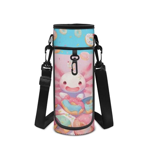 Howilath Axolotl Trinkflaschenhalter für Kinder für die Schule, Axolotl Donuts, Kinderrucksack von Howilath