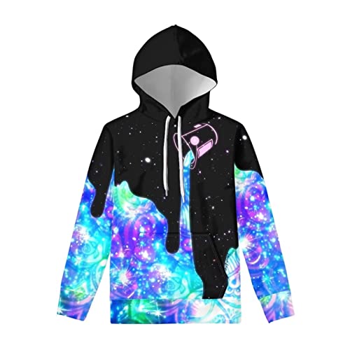 Howilath Bunte Herren Damen Hoodie 3D Galaxy Digital Neuheit Sweatshirt Tier Blumendruck Langarm mit Fronttasche, Gieß-Milchmuster, 38 von Howilath