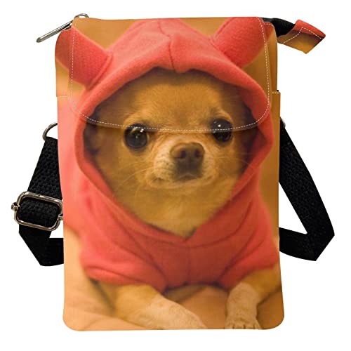Howilath Cartoon Dackel Ballon Grün Muster Damen Tasche Top Griff Leichte Messenger Bag Canvas Crossbody Bag, 3D-Chihuahua-Hund-Designer von Howilath