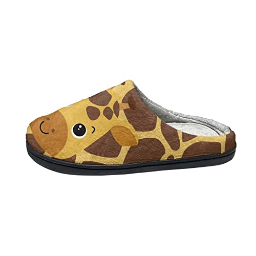 Howilath Cartoon Giraffe gedruckte Frauen Baumwolle Hausschuhe Männer warme gemütliche leichte Haus Hausschuhe-39-40 von Howilath