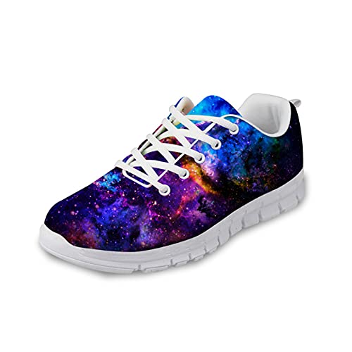 Howilath Damen Galaxy Wanderschuhe, Starry Night Space Mesh Schuhe Wedge Platform Sneaker für Gym Radfahren Jogging Workout EU 37 von Howilath