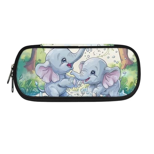 Howilath Federmäppchen Große Kapazität Federmäppchen mit 2 Fächern Federmäppchen, Blauer Elefant, Taschen-Organizer Howilath Federmäppchen Große Kapazität Federmäppchen mit 2 Fächern Federmäppchen, Blauer Elefant, Taschen-Organizer von Howilath
