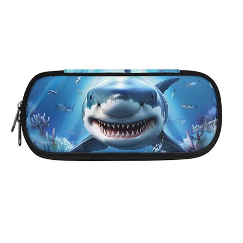 Howilath Federmäppchen Große Kapazität Federmäppchen mit 2 Fächern Federmäppchen, Blauer Hai, Taschen-Organizer Howilath Federmäppchen Große Kapazität Federmäppchen mit 2 Fächern Federmäppchen, Blauer Hai, Taschen-Organizer von Howilath