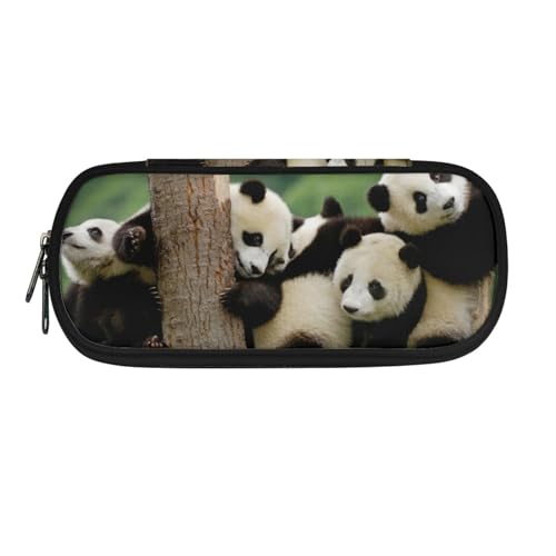 Howilath Federmäppchen für Kinder, Jungen, Mädchen, Schreibwaren-Organizer, Federmäppchen, tragbares Federmäppchen, Süße Pandas, 8.8"L x 1.7"W x 4.1"H, Schulranzen von Howilath