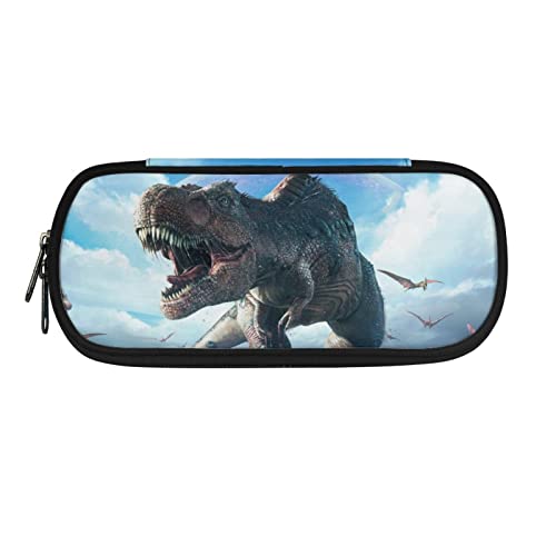 Howilath Federmäppchen für Kinder, Jungen, Mädchen, Schreibwaren-Organizer, Federmäppchen, tragbares Federmäppchen, T-Rex Dinosaurier, 8.8"L x 1.7"W x 4.1"H, Schulranzen von Howilath