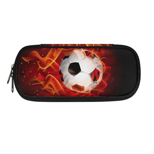 Howilath Federmäppchen für Kinder, Kawaii-Federmäppchen, für Jungen und Mädchen, Schreibwaren-Organizer, Stiftebox, Fire Soccer-2, 8.8"L x 1.7"W x 4.1"H, Schulranzen von Howilath