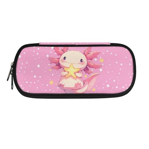 Howilath Federmäppchen für Kinder, Kawaii-Federmäppchen, für Jungen und Mädchen, Schreibwaren-Organizer, Stiftebox, Rosa Axolotl, 8.8"L x 1.7"W x 4.1"H, Schulranzen von Howilath