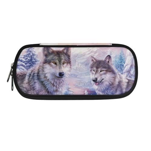 Howilath Federmäppchen für Kinder, Kawaii-Federmäppchen, für Jungen und Mädchen, Schreibwaren-Organizer, Stiftebox, wolf, 8.8"L x 1.7"W x 4.1"H, Schulranzen von Howilath