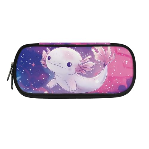 Howilath Federmäppchen für Kinder, Schulbedarf, Jungen, Stiftetasche, Mädchen, Schreibwaren-Organizer, großes Federmäppchen, Galaxy Axolotl, 8.8"L x 1.7"W x 4.1"H, Schulranzen von Howilath