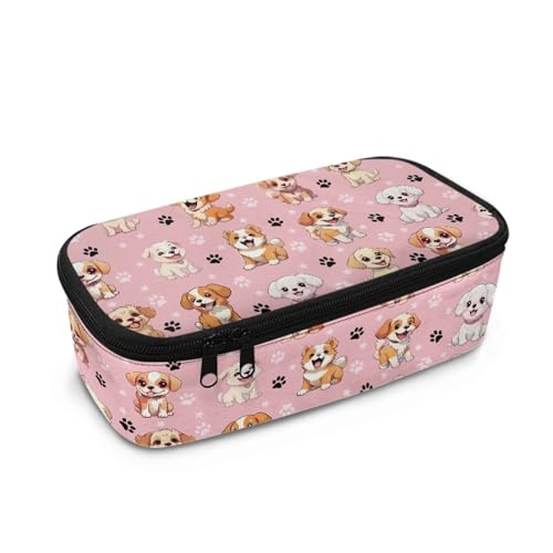 Howilath Federmäppchen für Kinder in der Sekundar- und Grundschule, großes Fassungsvermögen, Federmäppchen, Schüler, großes Schreibwaren-Federmäppchen, Hundepfote, 10.24"*4.49"*3.15, Schulranzen von Howilath