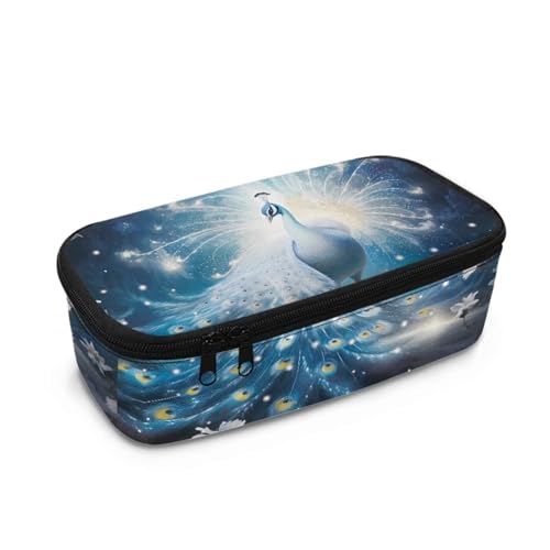 Howilath Federmäppchen für Kinder in der Sekundar- und Grundschule, großes Fassungsvermögen, Federmäppchen, Schüler, großes Schreibwaren-Federmäppchen, pfau, 10.24"*4.49"*3.15, Schulranzen von Howilath