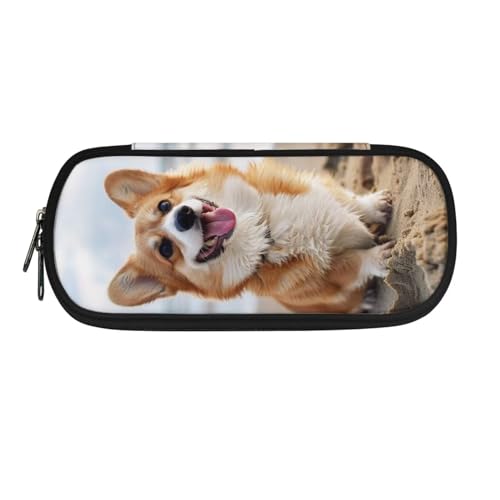 Howilath Federmäppchen mit großem Fassungsvermögen, mit Reißverschluss und Fächern, Corgi, Taschen-Organizer Howilath Federmäppchen mit großem Fassungsvermögen, mit Reißverschluss und Fächern, Corgi, Taschen-Organizer von Howilath