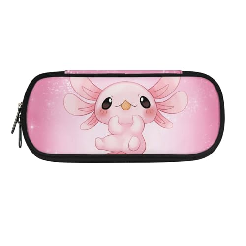 Howilath Federmäppchen mit großem Fassungsvermögen für Jungen und Mädchen, Schulbedarf, Schreibwaren-Organizer, Federmäppchen, Stiftetasche, Rosa Axolotl, 8.8"L x 1.7"W x 4.1"H, Schulranzen von Howilath