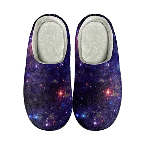 Howilath Galaxie Weltraum Designer Damen Baumwollhausschuhe Herren bequeme warme gemütliche lässige strapazierfähige Hausschuhe-39-40 von Howilath