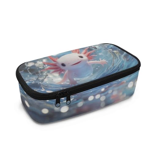 Howilath Kinder-Federmäppchen mit großem Fassungsvermögen für Mädchen, großes Federmäppchen, Organizer, Grundschule, Stifteetui, Axolotl, 10.24"*4.49"*3.15, Schulranzen von Howilath