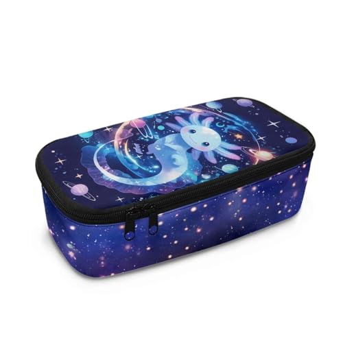 Howilath Kinder-Federmäppchen mit großem Fassungsvermögen für Mädchen, großes Federmäppchen, Organizer, Grundschule, Stifteetui, Axolotl Sternennacht, 10.24"*4.49"*3.15, Schulranzen von Howilath