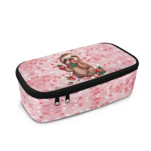 Howilath Kinder-Federmäppchen mit großem Fassungsvermögen für Mädchen, großes Federmäppchen, Organizer, Grundschule, Stifteetui, Faultier Kirschblüten, 10.24"*4.49"*3.15, Schulranzen von Howilath