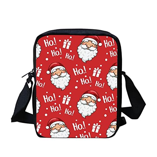 Howilath Lustige Kuriertasche mit Tiermotiv, für Outdoor-Reisen, Schultertasche, Handytasche, Mit Weihnachtsmann-Aufdruck von Howilath