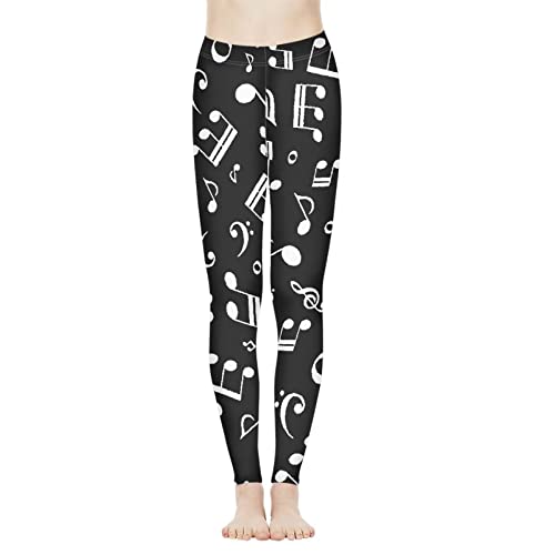 Howilath Musical Note Schwarz Designer Leichte Jogger Hose Trainingsanzug Damen Leichte Stretchhose Hose, Musiknoten-Designer, L von Howilath