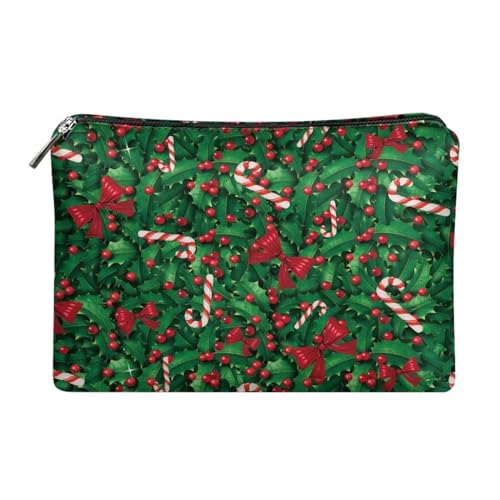 Howilath Retro Hippie Clutch Geldbörsen für Frauen Y2K Groovy Blume Leder Clutch Geldbörsen Ästhetische Floral Handytasche, Zuckerstange Stechpalme von Howilath