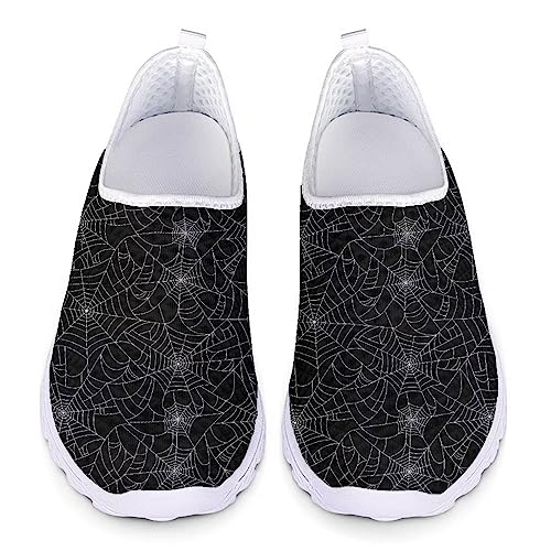 Howilath Sneakers Halloween Spinnennetz Schwarze Loafers Bequeme Laufschuhe Mode Sportschuhe Flache Trainer für Damen Männer-37 von Howilath