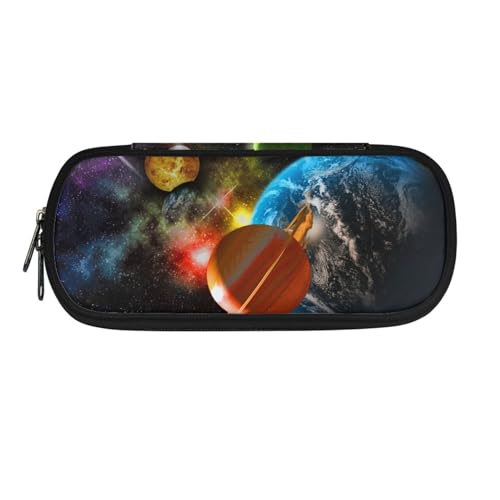 Howilath Tragbares Federmäppchen für Kinder, für Jungen und Mädchen, Schreibwaren-Organizer, Federmäppchen, Galaxy Planeten, 8.8"L x 1.7"W x 4.1"H, Schulranzen von Howilath