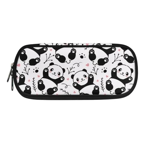 Howilath Tragbares Federmäppchen für Kinder, für Jungen und Mädchen, Schreibwaren-Organizer, Federmäppchen, Panda, 8.8"L x 1.7"W x 4.1"H, Schulranzen von Howilath