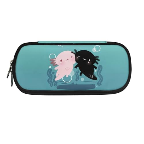 Howilath Tragbares Federmäppchen für Kinder, für Jungen und Mädchen, Schulbedarf, Organizer, Federmäppchen, Cartoon Axolotl, 8.8"L x 1.7"W x 4.1"H, Schulranzen von Howilath