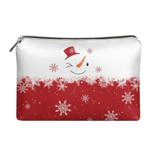 Howilath Weihnachten Clutch Taschen für Frauen Bunte Lichter Leder Clutch Handtaschen Xmas Bowknot Grün Kleine Kosmetiktasche, Schneeflocke Schneemann von Howilath