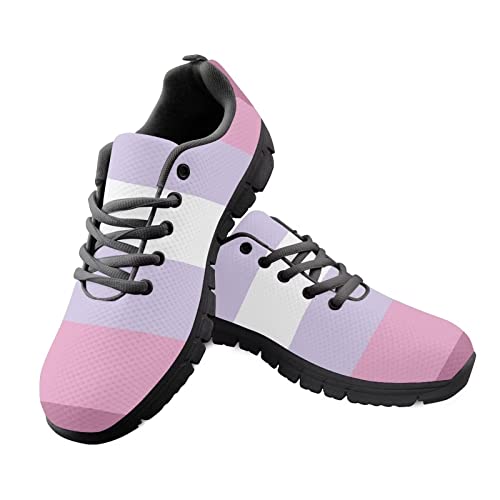 Howilath demigirl Flagge Sneakers Bequeme Laufschuhe Regenbogenstreifen Sportschuhe Casual Trainer für Erwachsene Unisex schwarz-44 von Howilath