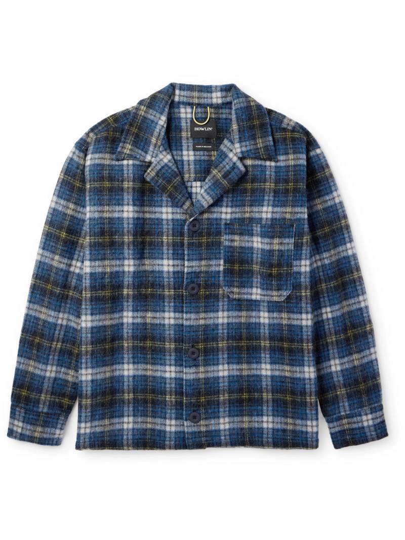 Howlin' - Freedom Checked Brushed Wool-Blend Overshirt - Men - Blue - L von Howlin'