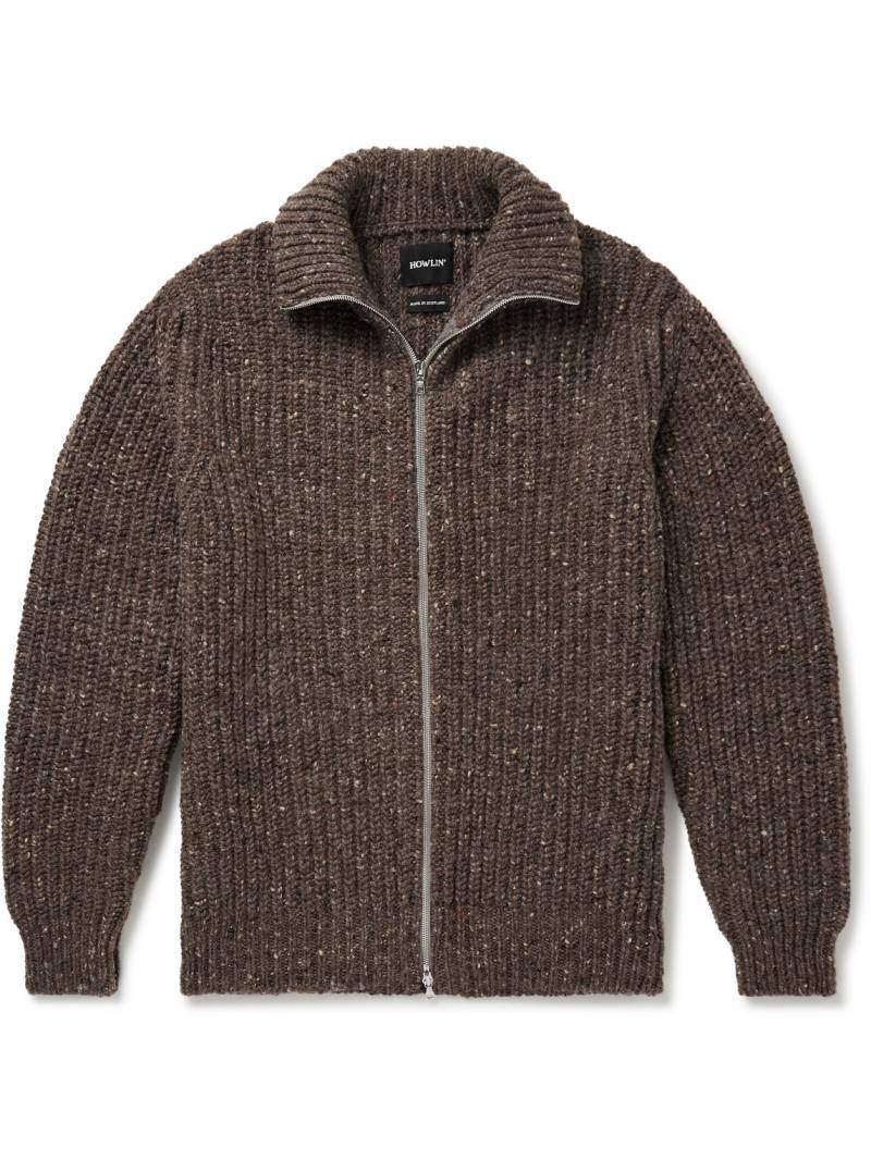 Howlin' - Loose Ends Ribbed Donegal Wool Zip-Up Cardigan - Men - Brown - XXL von Howlin'