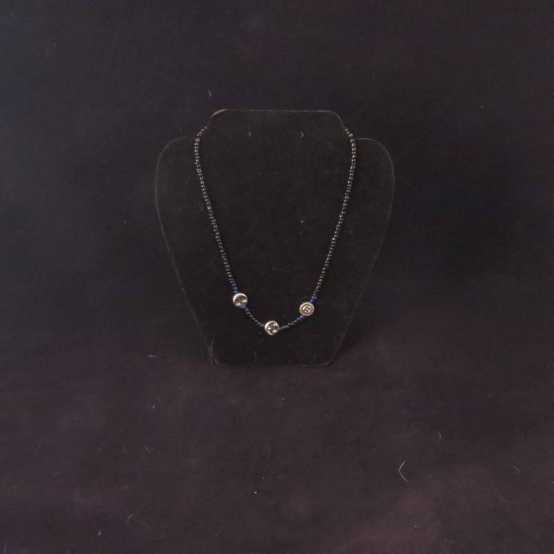 Blau, Schwarz Mit Sonne & Mond Akzente Halskette/Sonne/Mond Perlenkette Blau, Schwarz Mit Sonne & Mond Akzente Halskette/Sonne/Mond Perlenkette von HowlinMoonJewelry