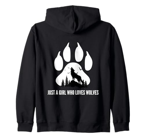 Nur EIN Mädchen, das Wölfe mit Pfotenabdruck liebt, Tochter Einer Wilden Frau Kapuzenjacke Nur EIN Mädchen, das Wölfe mit Pfotenabdruck liebt, Tochter Einer Wilden Frau Kapuzenjacke von Howling Wolf Loving Girls Birthday Party Outfit