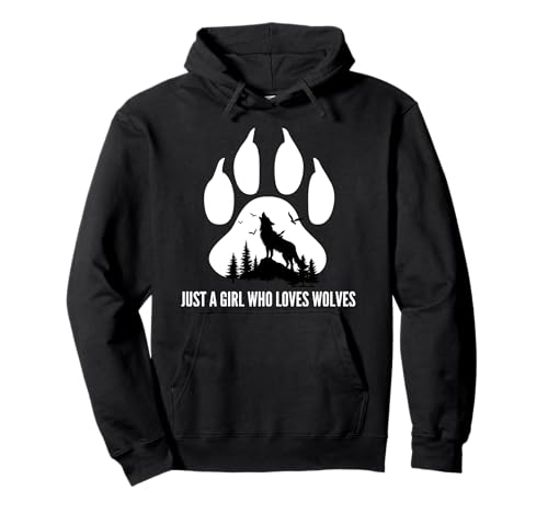 Nur EIN Mädchen, das Wölfe mit Pfotenabdruck liebt, Tochter Einer Wilden Frau Pullover Hoodie Nur EIN Mädchen, das Wölfe mit Pfotenabdruck liebt, Tochter Einer Wilden Frau Pullover Hoodie von Howling Wolf Loving Girls Birthday Party Outfit
