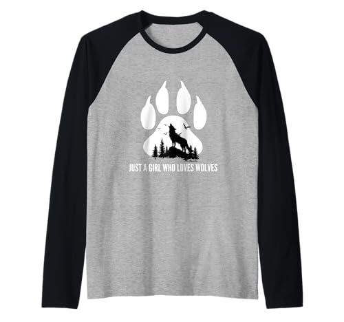 Nur EIN Mädchen, das Wölfe mit Pfotenabdruck liebt, Tochter Einer Wilden Frau Raglan Nur EIN Mädchen, das Wölfe mit Pfotenabdruck liebt, Tochter Einer Wilden Frau Raglan von Howling Wolf Loving Girls Birthday Party Outfit