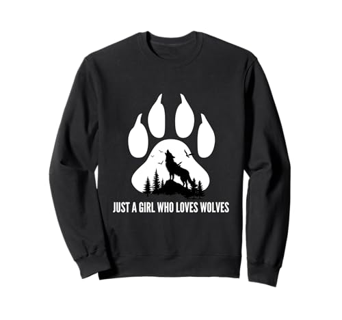 Nur EIN Mädchen, das Wölfe mit Pfotenabdruck liebt, Tochter Einer Wilden Frau Sweatshirt Nur EIN Mädchen, das Wölfe mit Pfotenabdruck liebt, Tochter Einer Wilden Frau Sweatshirt von Howling Wolf Loving Girls Birthday Party Outfit