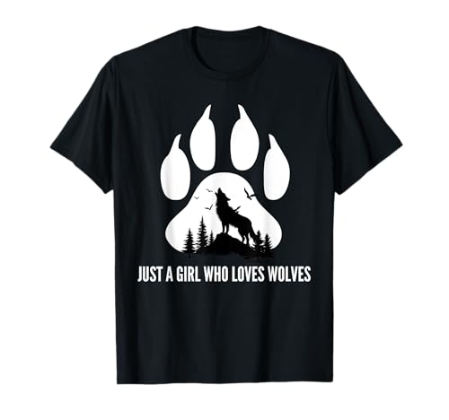 Nur EIN Mädchen, das Wölfe mit Pfotenabdruck liebt, Tochter Einer Wilden Frau T-Shirt Nur EIN Mädchen, das Wölfe mit Pfotenabdruck liebt, Tochter Einer Wilden Frau T-Shirt von Howling Wolf Loving Girls Birthday Party Outfit