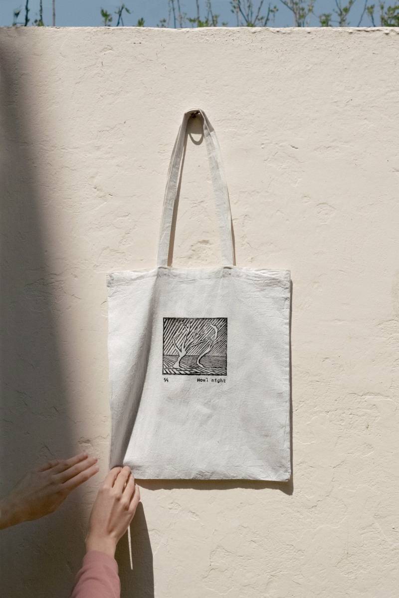 Howl Nacht Einkaufstasche | Creme Howl Nacht Einkaufstasche | Creme von Howllinocuts