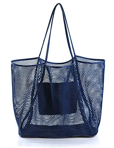 Hoxis Mesh Beach Tote Womens Shoulder Handbag (Dark Blue) von Hoxis