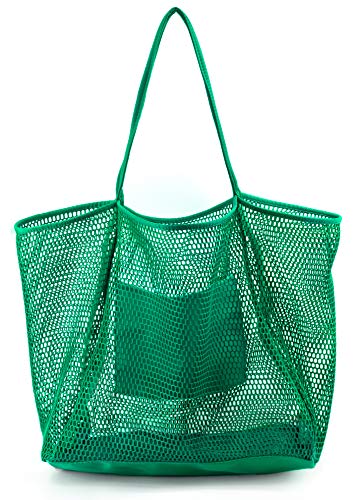 Hoxis Mesh Beach Tote Womens Shoulder Handbag (Green) von Hoxis