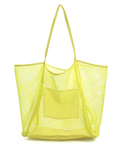 Hoxis Mesh Beach Tote Womens Shoulder Handbag (Yellow) von Hoxis