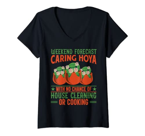 Damen Hoya Pflanzen-Design für Hoya Fans T-Shirt mit V-Ausschnitt Damen Hoya Pflanzen-Design für Hoya Fans T-Shirt mit V-Ausschnitt von Hoya Plant Designs Flower Lover