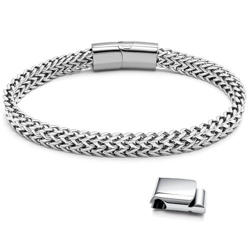 Hoyazvet Edelstahl-Franco-Kettenarmbänder für Herren – 6 mm/8 mm/10 mm/12 mm Breite, 19,1 cm/21,1 cm Länge, schwarz & 18 Karat Metall, langlebiges und verstellbares kubanisches Gliederarmband, 8.3 Hoyazvet Edelstahl-Franco-Kettenarmbänder für Herren – 6 mm/8 mm/10 mm/12 mm Breite, 19,1 cm/21,1 cm Länge, schwarz & 18 Karat Metall, langlebiges und verstellbares kubanisches Gliederarmband, 8.3 von Hoyazvet