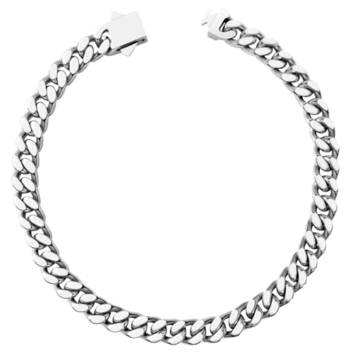 Hoyazvet Kubanisches Gliederkettenarmband für Herren, 5/7/9/13 mm Breite, 19 cm Länge, 18 Karat Gold/Schwarz plattiert/Edelstahl Panzerkette für Herren, 9.0"(23cm), Edelstahl, Kein Edelstein von Hoyazvet